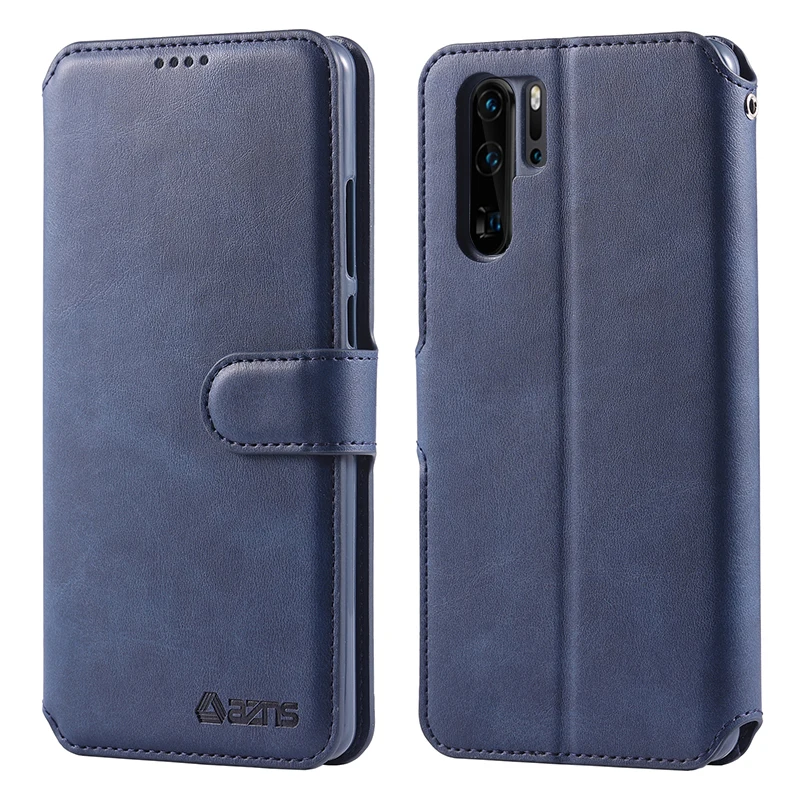 Navy Blue Кожаный флип-бумажник CaseFor huawei P30 P20 Pro mate 20 Lite подставка держатель карты полное покрытие для huawei P 30Pro mate 20 Coque Fuddas - Цвет: Navy Blue