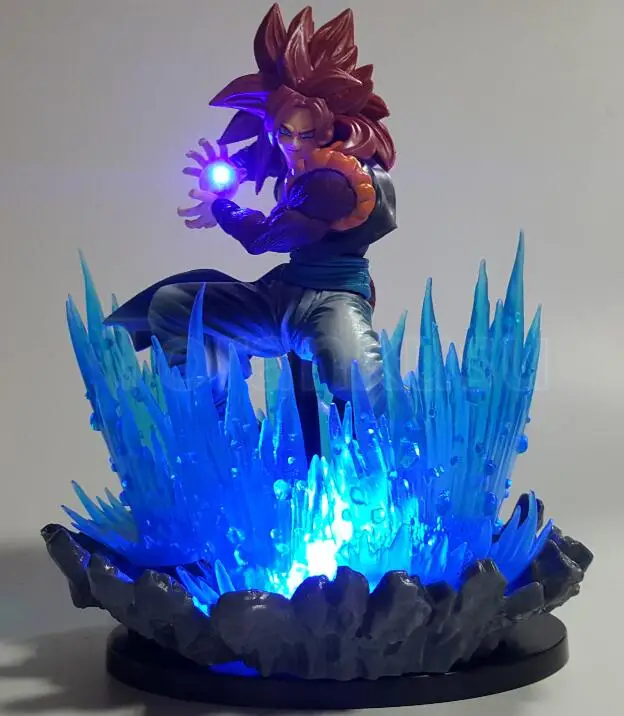 Dragon Ball Z фигурку Сон Гоку Супер Saiyan 4 Мощность эффект рок База DIY светодиодный свет комплект DBZ gogeta гоку Вегета модель diy189 - Цвет: with led