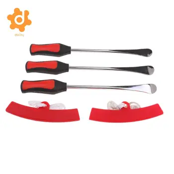 

5pc Motorcycle Spoon Tire Iron Kit Tire Change Lever Tool Rim Protector Red