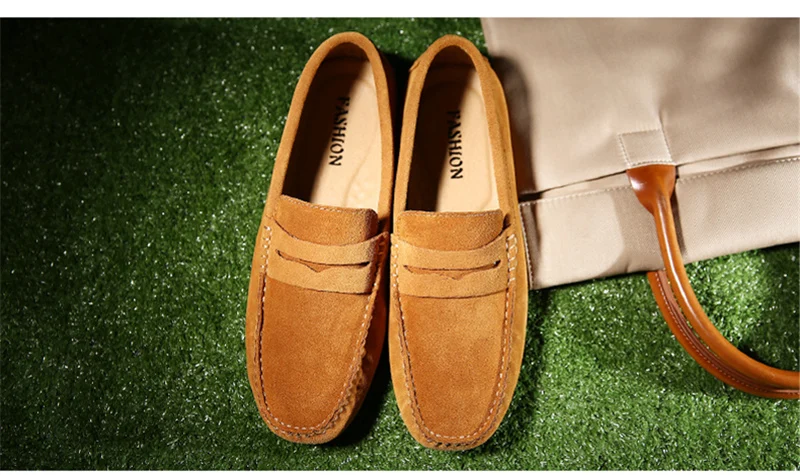 Мужские замшевые кожаные туфли 2019 новые Лоферы Мокасины без шнуровки ручная работа прогулочная обувь мужская обувь на плоской подошве