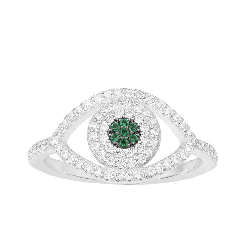 

Rings For Women Brand SKA Fine Jewelry Eye Of Luck Full Zircon Anillos Mujer Drop Shipping Monaco Unique Women Ring A18005XKG