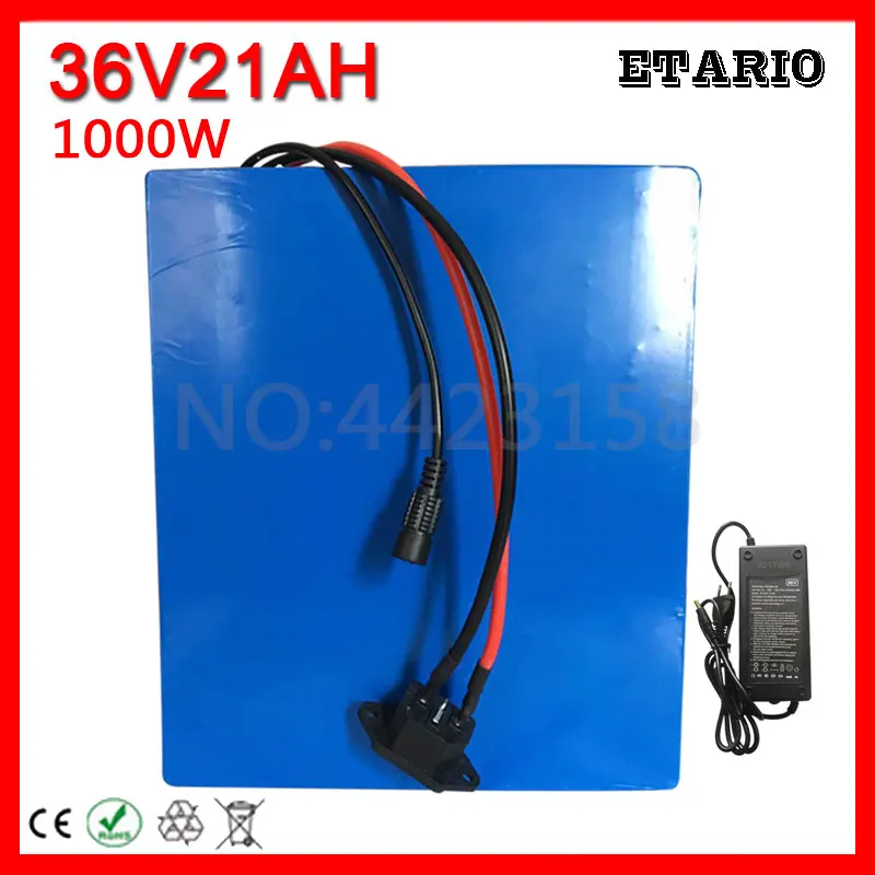 1000W 36V Electric bike Battery 20AH Lithium ebike with 40A BMS and 42V 2A Charger free Customs Tax | Спорт и развлечения