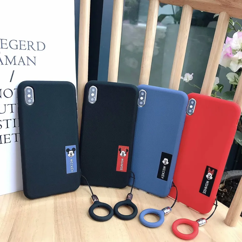 3D мультфильм Микки Минни Телефон чехол для iPhone X XS XSMax XR силиконовые кольца