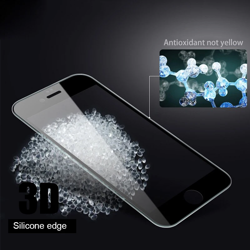 

3D 9H Full Cover Silicone Edge Tempered Glass For iPhone 6 6s 6 6s Plus 7 7 8 Plus X Screen Protector Explosion-Proof Film Guard