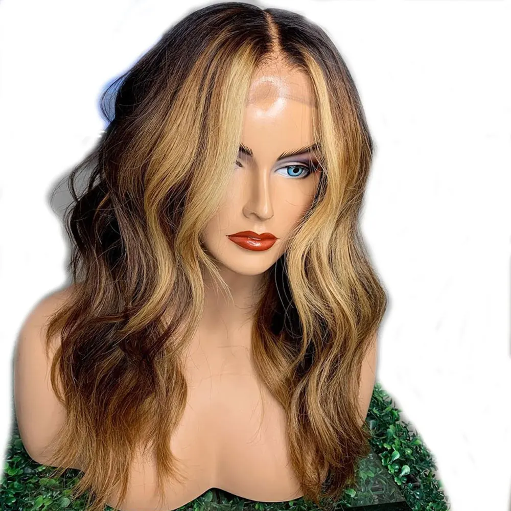 Atina 13x6 Deep Part Lace Front Colored Human Hair Wigs Ombre Wavy