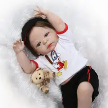 Pursue 22″/57 cm Lifelike Newborn Boy Baby Doll Full Body Silicone Reborn Baby Doll Bathe Baby Toy for Child Boy Birthday Gift