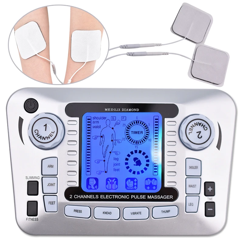 Dual-Output Full Body Massager Digital Therapy Machine Pulse Slimming Muscle Relax Massage Electric Pain Relief Acupuncture Slim Dual-Output Full Body Massager Digital Therapy Machine Pulse Slimming Muscle Relax Massage Electric Pain Relief Acupuncture Slim