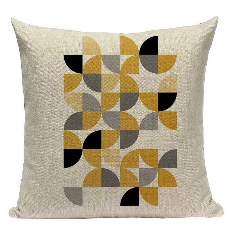Пользовательские чехлы на диванные подушки, геометрический чехол для подушки Nordic украшения дома высокое качество желтый олень Подушка Чехол для подушки - Цвет: L312-8