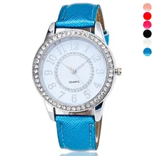 New Design Fashion Ladies Watches Elegant Rhinestone Female Quartz Wristwatches Women Leather Strap Montre Femme wholesale