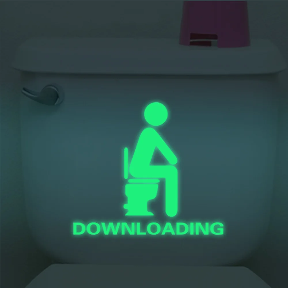

Luminous Cartoon Switch Sticker Glow Sticker Fluorescent Toilet Sticker Decoration Toilet Lid Sticker Home Decor
