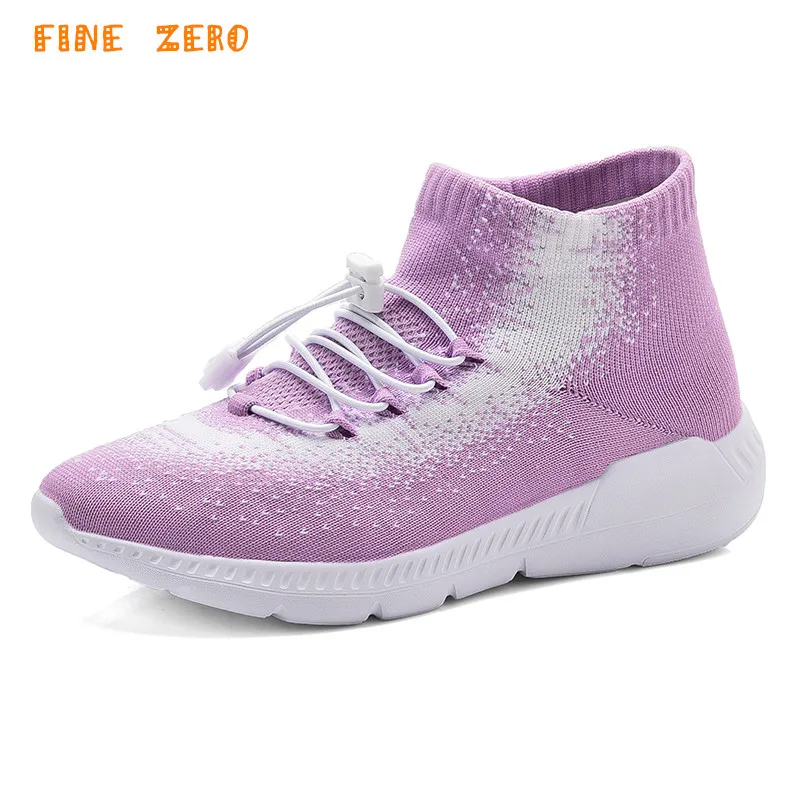 

Sneakers Women 2019 Light Weight Running Shoes For Women Air Sole High Top zapatos de mujer High Quality Couple Sock Sport Shoes