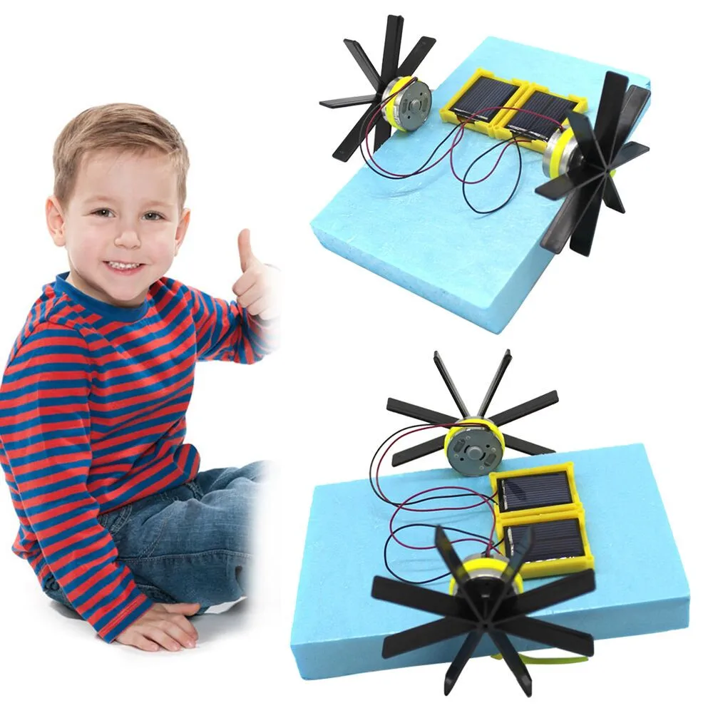 Игрушки на солнечных батареях для автомобиля DIY мини весло Детская развивающая