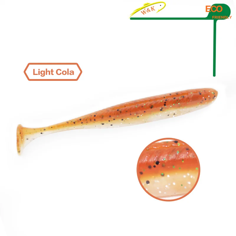 W& K брендовая мягкая Рыбная ловля приманка 9 см 10 шт./пакет пресноводных мягкие приманки искусственные приманки Плавание Шад минтай Зандер Лосось горячего# J1603-090 - Цвет: Light Cola