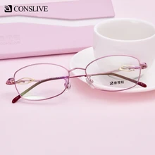 Оправа для очков из чистого титана, женские офтальмологические очки, прозрачные линзы, оправы для оптических очков F3056