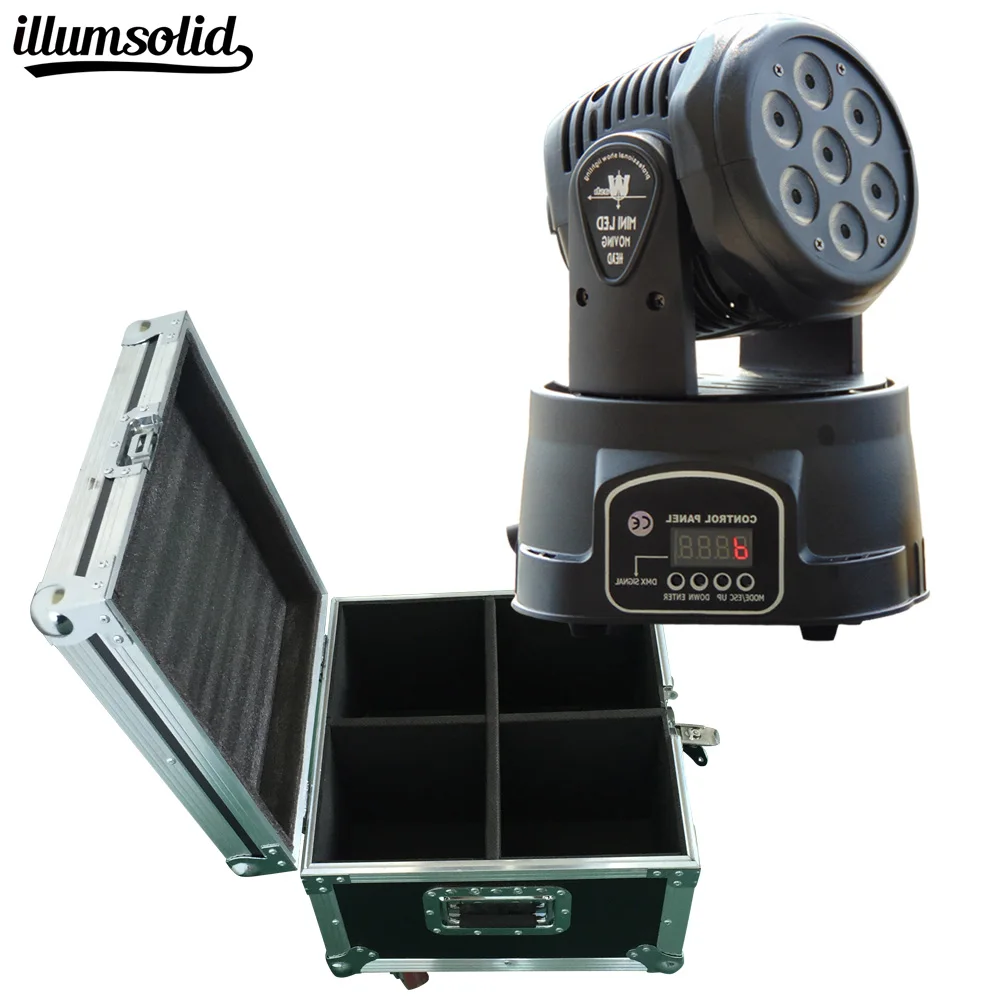 

Flight Case 4in1 7x12W RGBW 4in1 LED wash Moving Head Light Wash Light Professional DJ Nightclub Disco Party Light