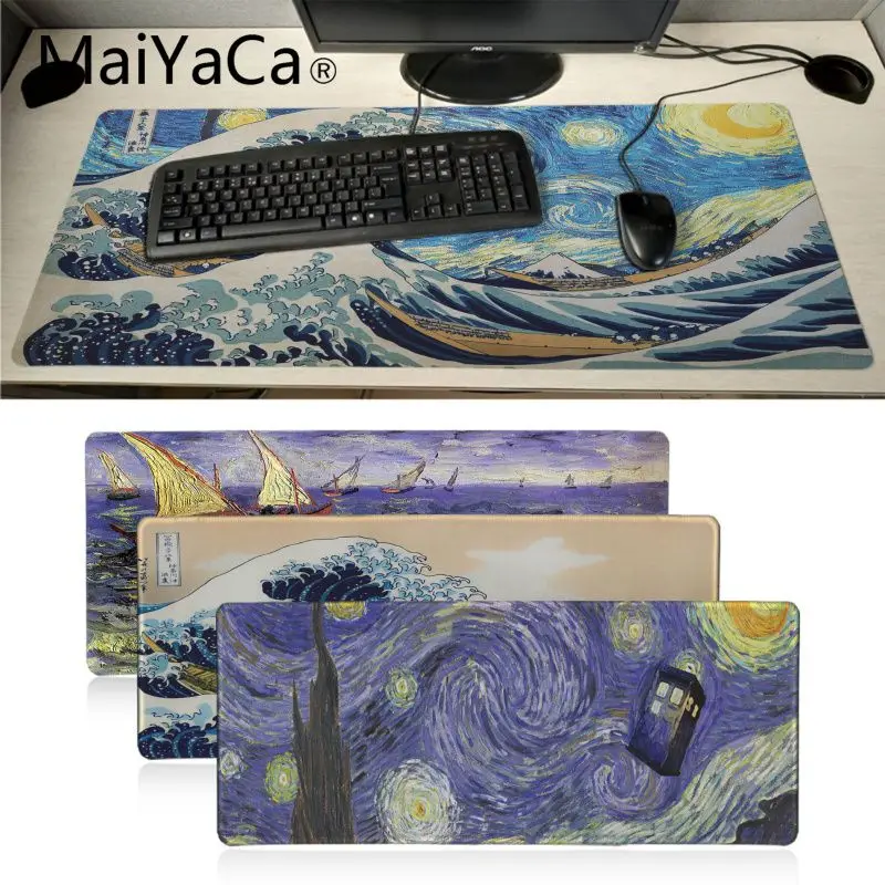 

Maiyaca Your Own Mats Japan wave art painting Office Mice Gamer Soft Mouse Pad Laptop PC Computer Mat Large Mat gaming pad mouse