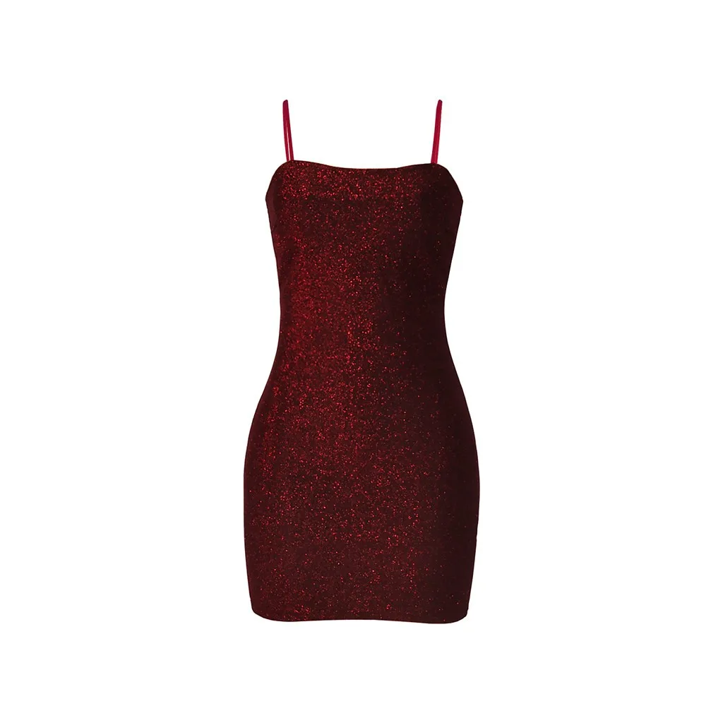 Летнее платье Винтаж Для женщин Спагетти ремень вечерние пикантные Bodycon спинки