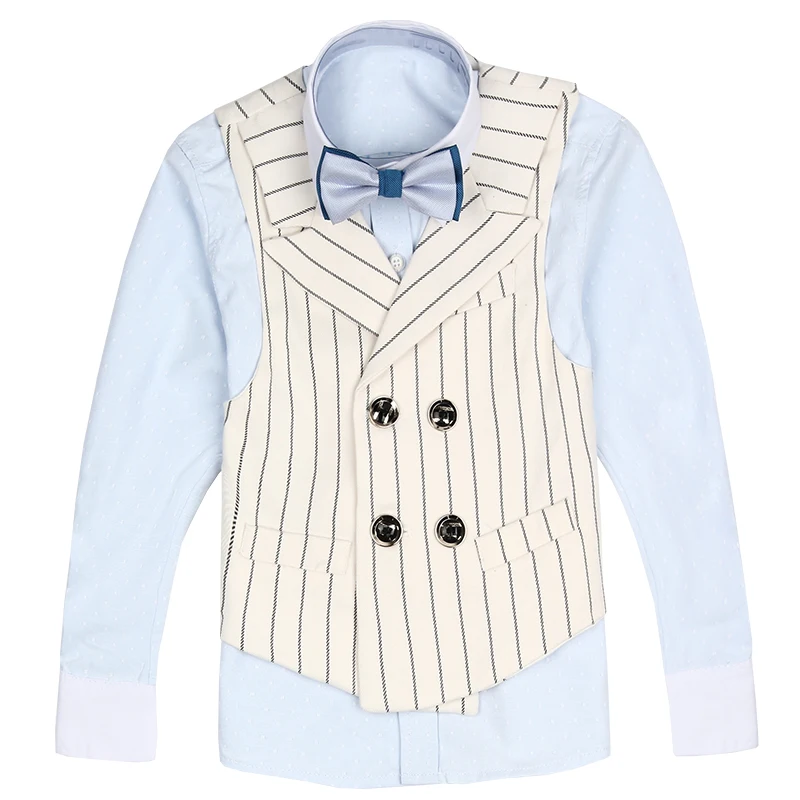 

2018 winter white stripped boys suit kids vest blazers boy suits for weddings prom formal wedding party waist coats for boys