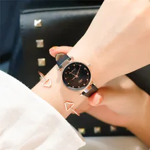 Гламурные звездное небо Модные женские нарядные часы Роскошные оправа из розового золота женские наручные часы женские кварцевые часы bayan kol saati