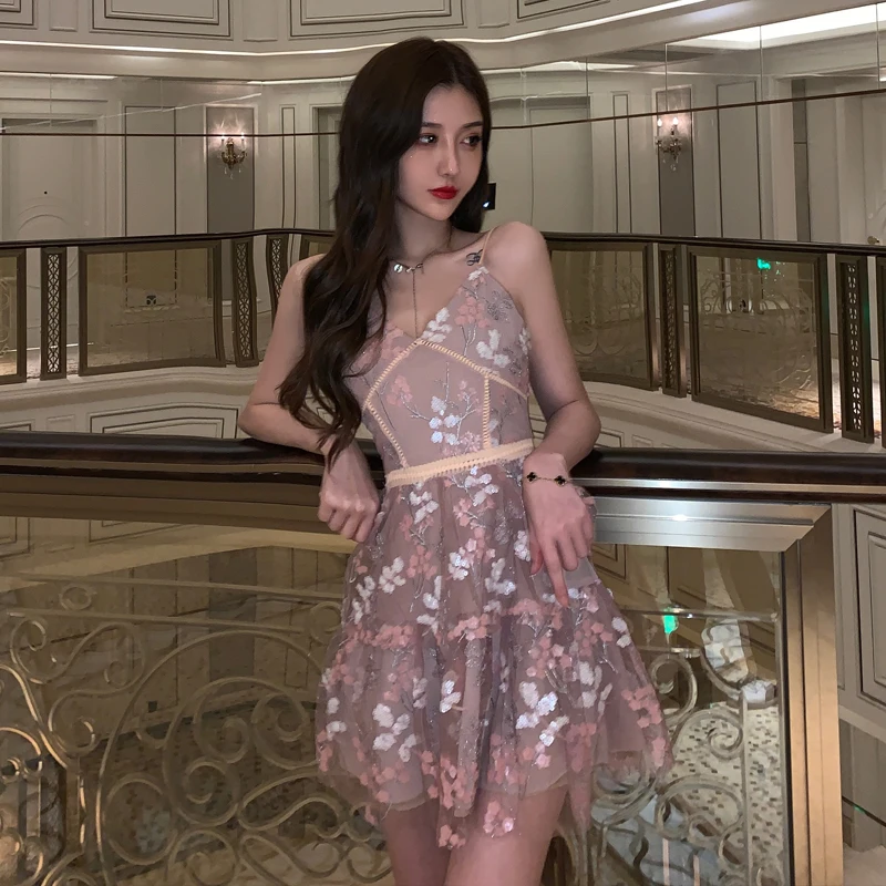 

mesh sexy mini-dresses sleeveless Women's Clothing v-neck spaghetti strap party dress off shoulder summer fashion brands new