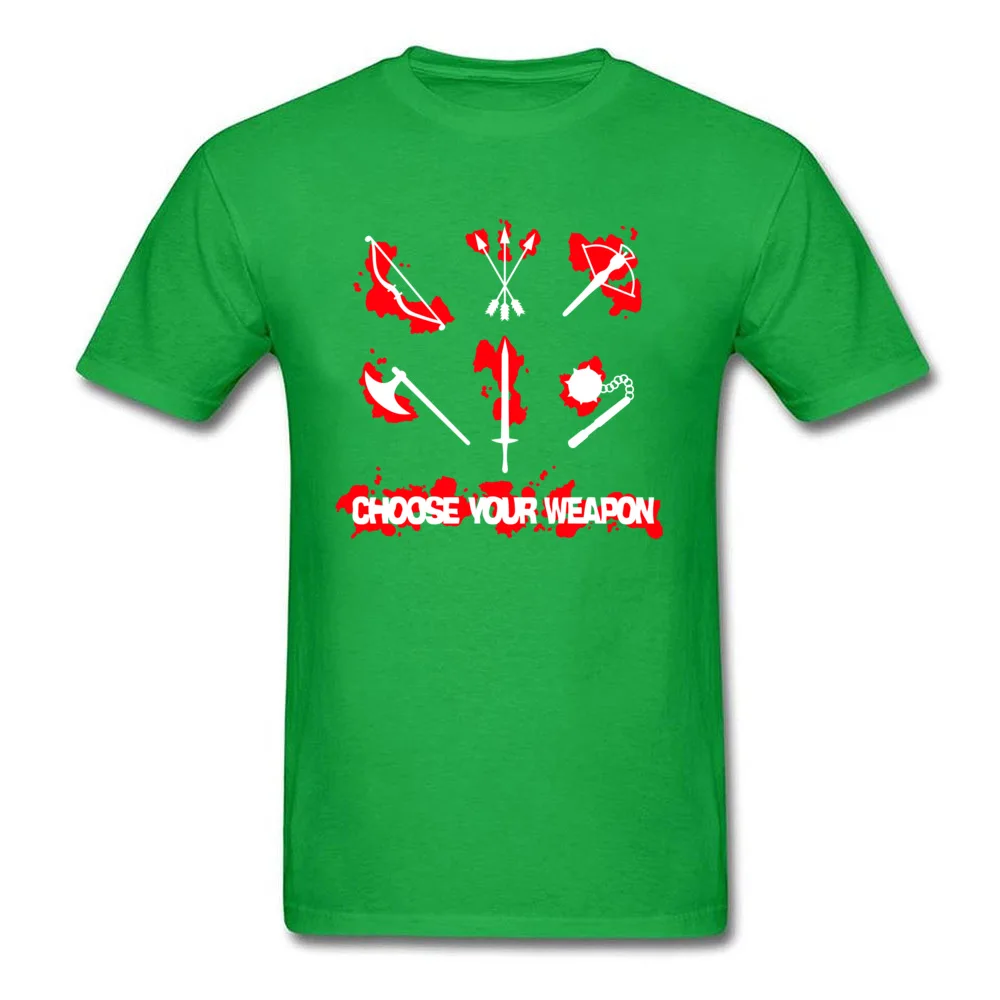 Plain Choose your Weapon Short Sleeve Top T-shirts Summer Fall Round Collar 100% Cotton Tops T Shirt for Men T-shirts Casual Choose your Weapon green
