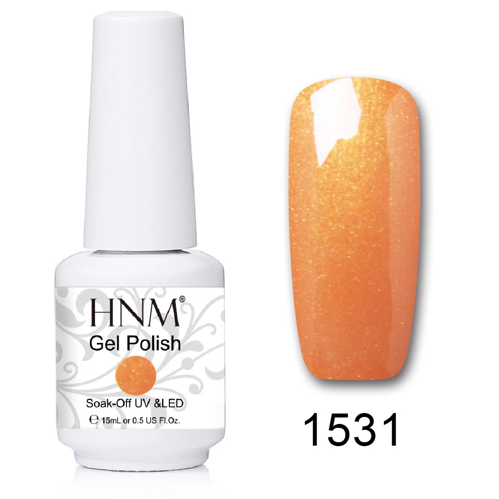 HNM 241 Colors 15ml Pure Glitter UV Gel Nail Polish Soak Off Primer LED Lamp GelLak Hybrid Varnish For Nails Art Enamel Lacquer - Цвет: 1531