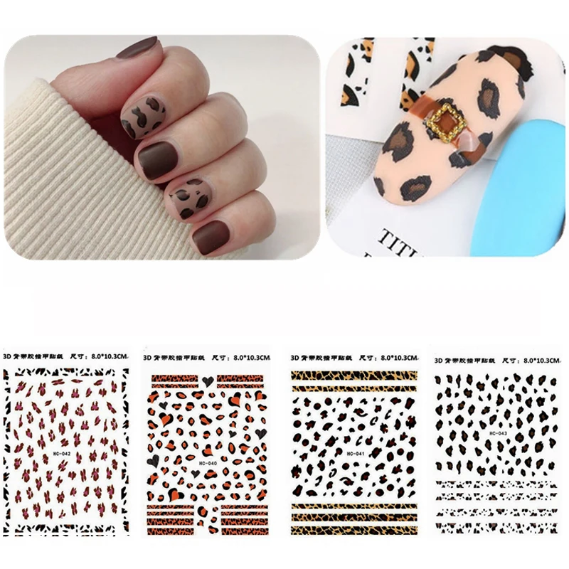 

Leopard-print nail stickers Personality Trend of New 3D Nail Decoration in Autumn and Winter