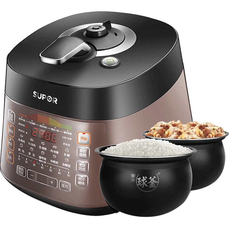 

Electric Pressure Cooker 5L High-pressure Rice Cooker 3-6 People Double Gall Reservation Open Cover Reminder
