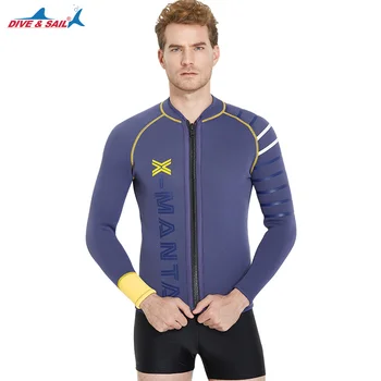 

Front Zip Black Long Sleeve Dive Surfing Kayaking Sutis 3mm Neoprene SCR Mens Wetsuits Jacket, Wet Suit Top