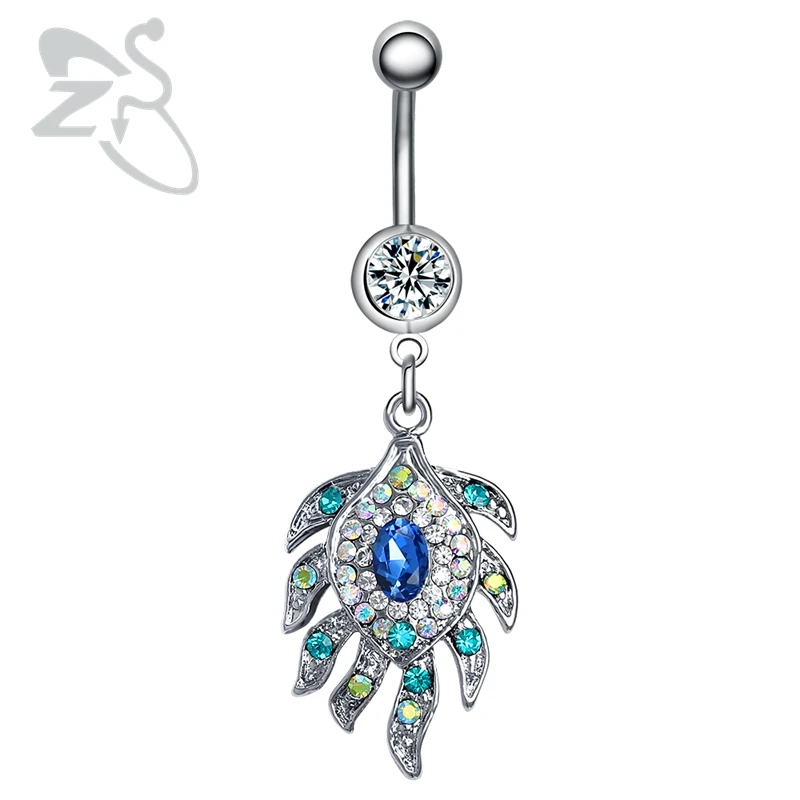 Piercing ventre femmes Sexy nombril anneau plume nombril Piercing anneau acier inoxydable