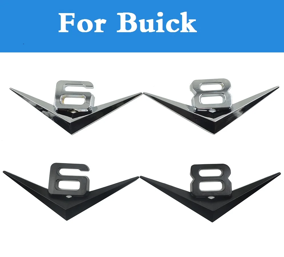 

car styling V6V8 Chrome Letters Digitals Emblem Refitting Car Styling for Buick Century Enclave Encore Excelle LaCrosse LeSabre