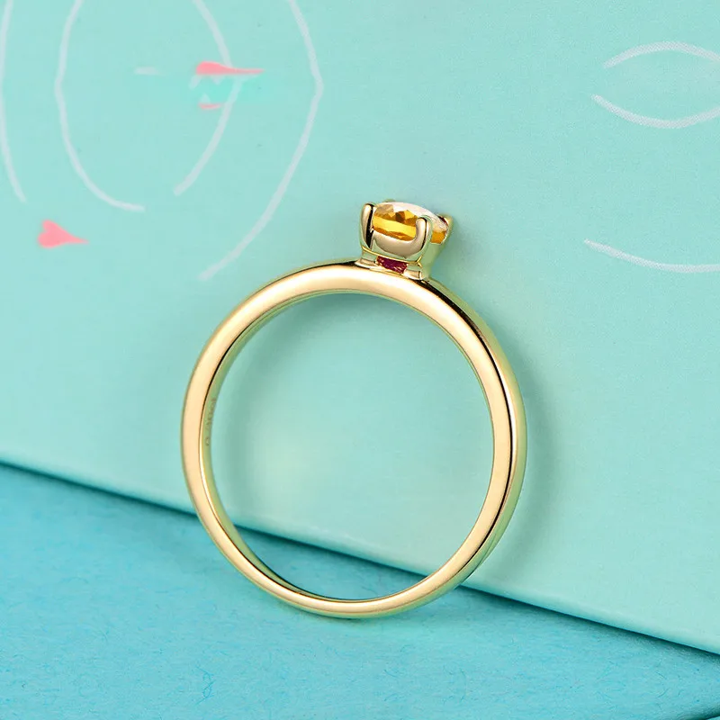 AINUOSHI кольцо с натуральным топазом розовое золото цвет 0.8ct Круглый Пасьянс чистый 925 Серебряное кольцо обручальные ювелирные изделия Женское кольцо