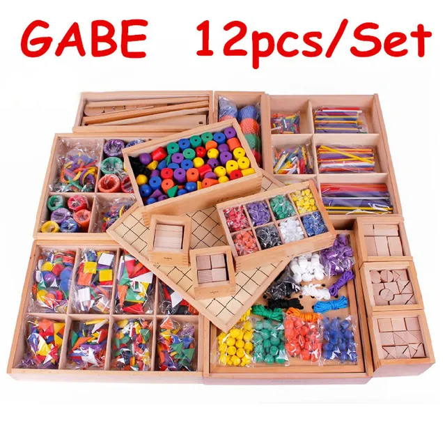 Froebel Baby Toys 12Pcs Set GABE Wooden Toys Free Shipping Teaching Toy 