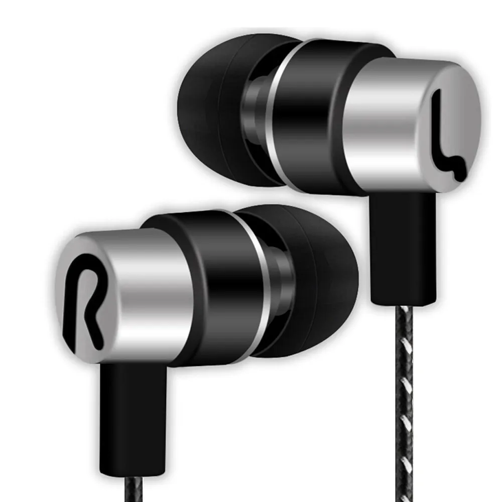 Stereo Bass Earphone In-Ear 3.5MM Wired Earphones Metal HIFI Earpiece with MIC for Xiaomi Samsung Huawei Phones