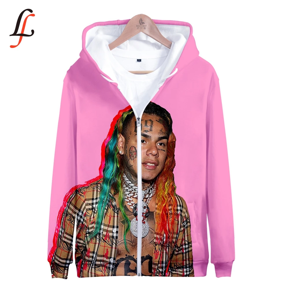 6ix9ine harajuku 3D Zipper Hoodies Modis K pop Sweatshirt Bangtan Boys Female Fans Hoodies Women/men Zipper Casual Cloths