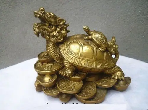 

Details about lucky Chinese handwork Bronze Fengshui Dragon Turtle Statue