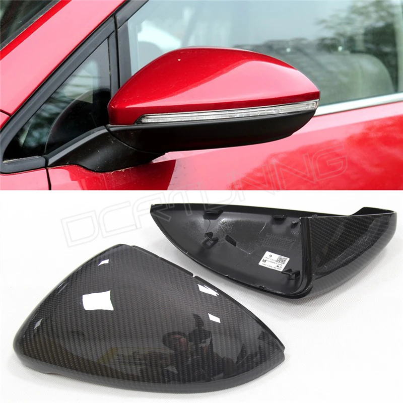 1:1 Replacement Style For Volkswagen VW Golf 7 MK7 R Gti & VW Golf 6 GTI R20 & VW Golf 5 Carbon Fiber Rear View Mirror Cover carbon fiber front headlight cover eyelid eyebrow for vw golf 7 mk7 2014 2015 a style