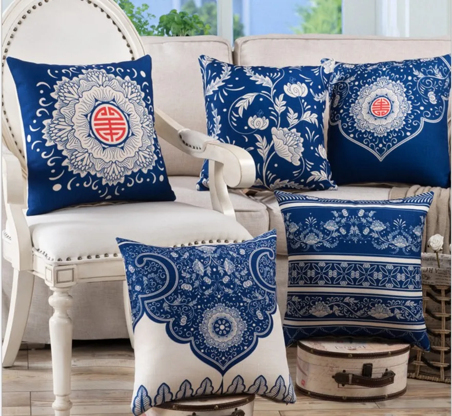 الأزرق الملكي الكتان القطن غطاء وسادة مكتب أريكة المنزل 45x45 سنتيمتر زهرة وسادة القضية وسادة الزخرفية يغطي سادات b263 الأزرق الملكي الكتان القطن غطاء وسادة مكتب أريكة المنزل 45x45 سنتيمتر زهرة وسادة القضية وسادة الزخرفية يغطي سادات b263