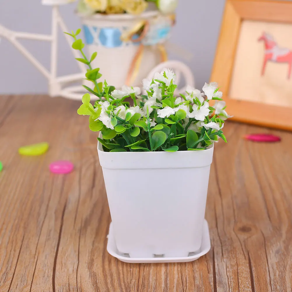 

Colorful ABS Flower Pots Small Gardening Plastic Flower Planters For Succulent