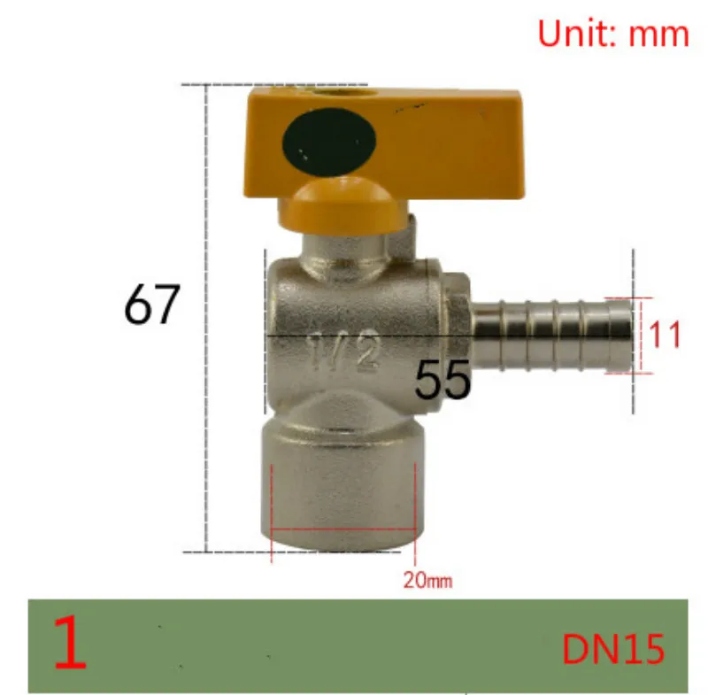 Латунный газовый клапан угловой клапан, шаровой клапан газа valveDN15 DN20 DN25