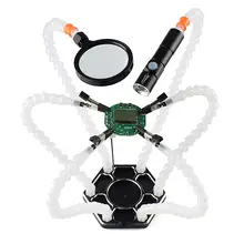 DSHA 1 шт. паяльная станция третий Пана рука с 6 Руки помощи USB перезаряжаемые фонарик с увеличительным стеклом стекло сварочный инструмент