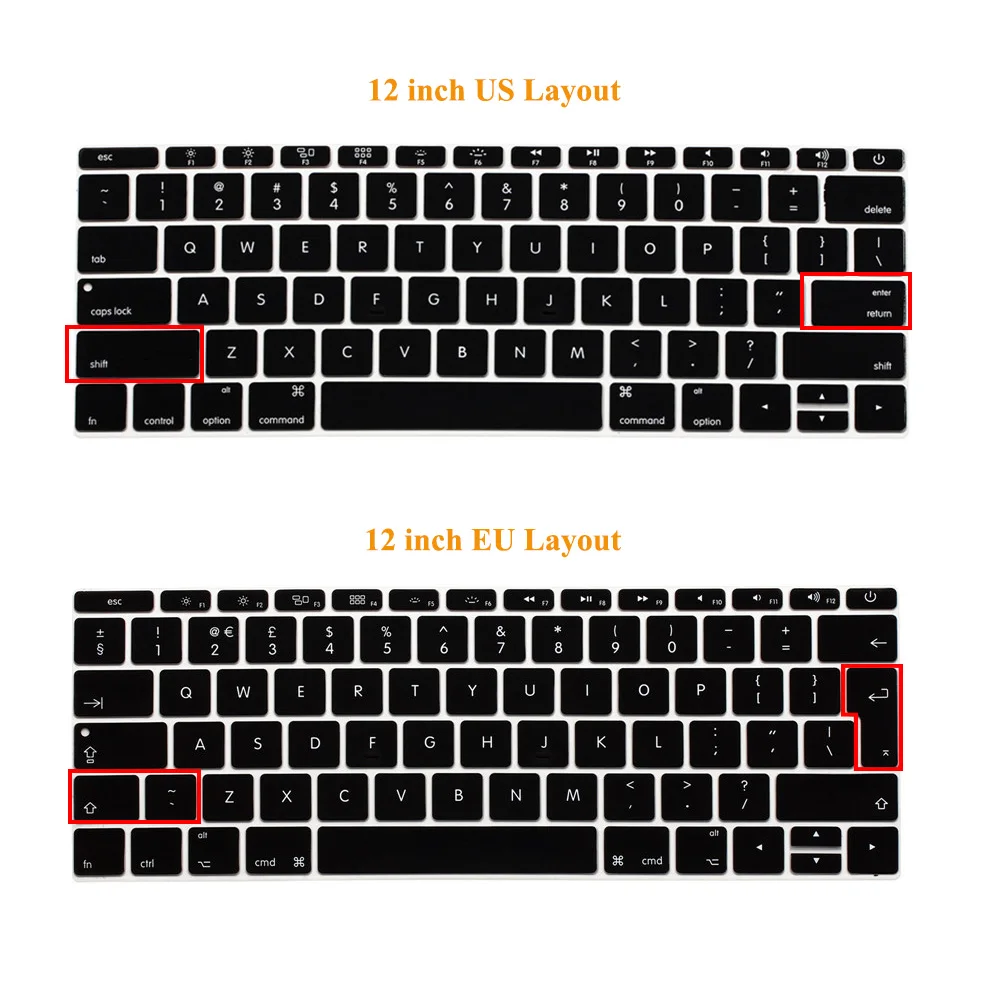 Силиконовая накладка на клавиатуру с английской раскладкой для MacBook Pro 13 дюймовая