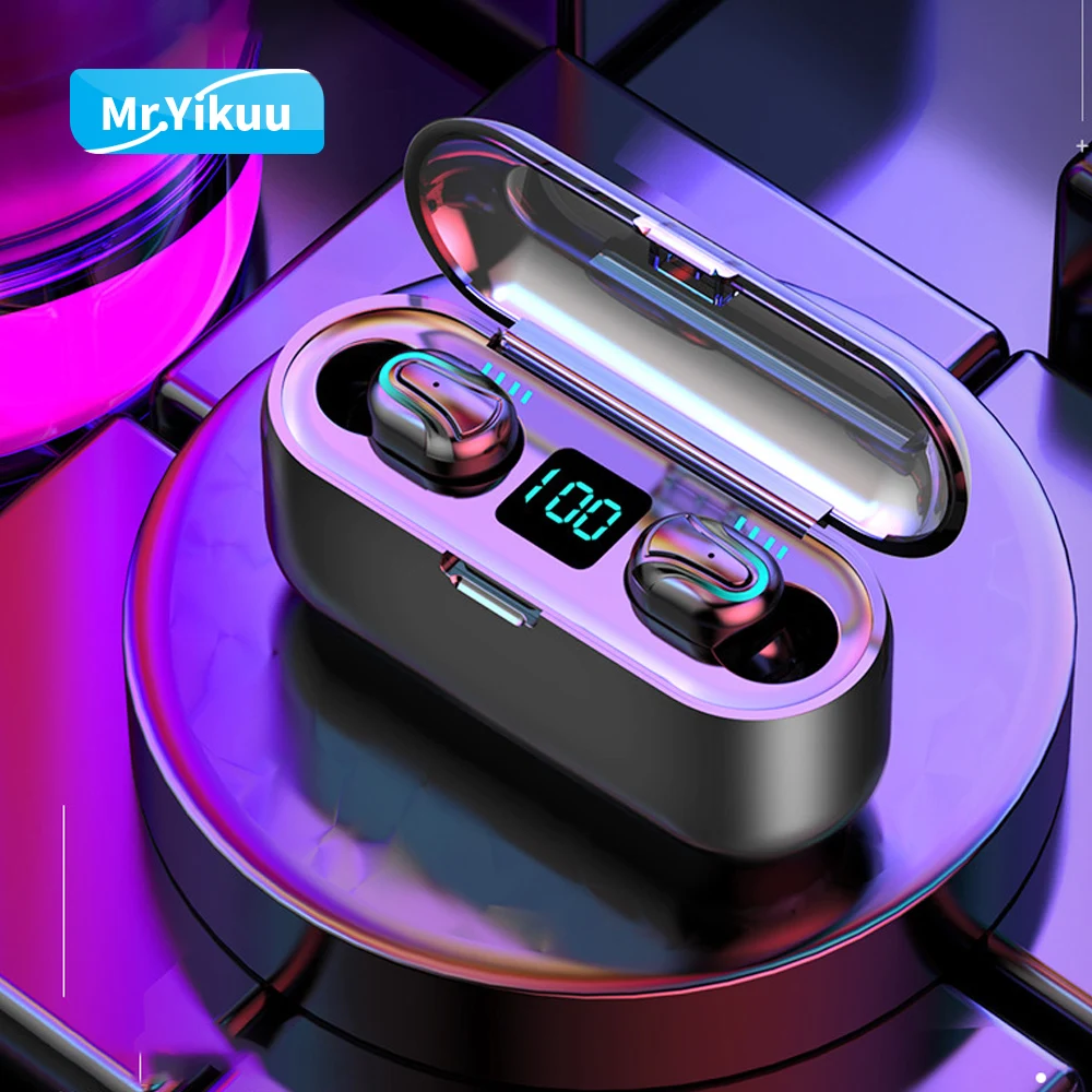 

Mr.Yikuu Wireless Stereo Earphones mini in ear Bluetooth 5.0 Headphone with LED Digital Display charging box for iPhone 7 8 X Xs
