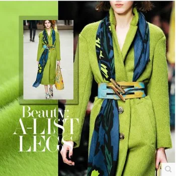 

Lime Hathaway alpaca coat cloth fabrics greenclothes cloth in Milan high-end Limited Featured 580grams per metre