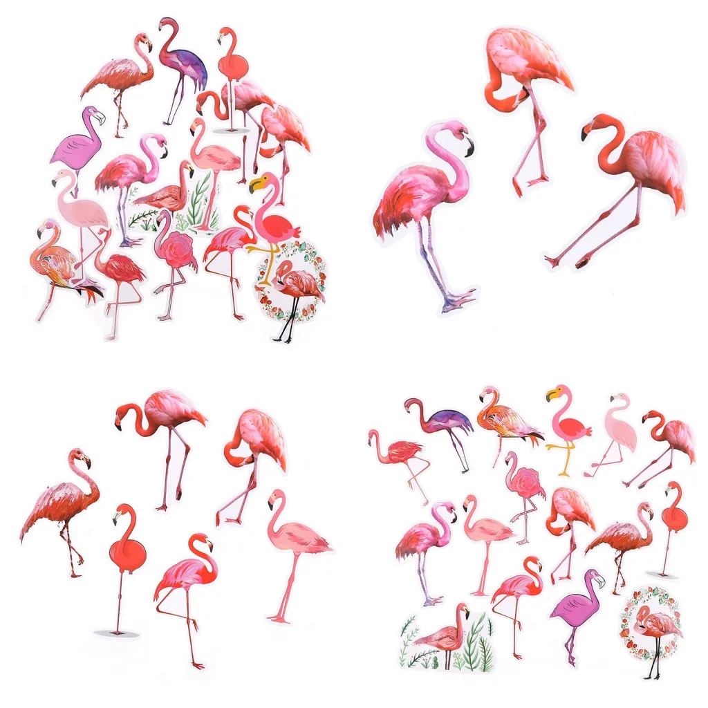

2019 New 18PCS Cartoon Animals Flamingo Waterproof Stickers Scrapbooking Stickers Kawaii DIY Decor Reward Stickers For Kids Toys