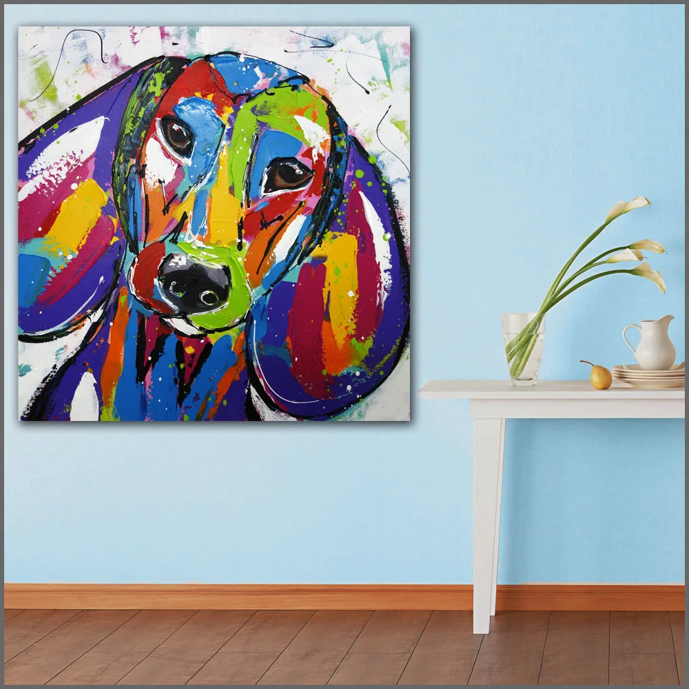 Large size Printing Oil Painting Dogs Painting Art Big ears 2 art