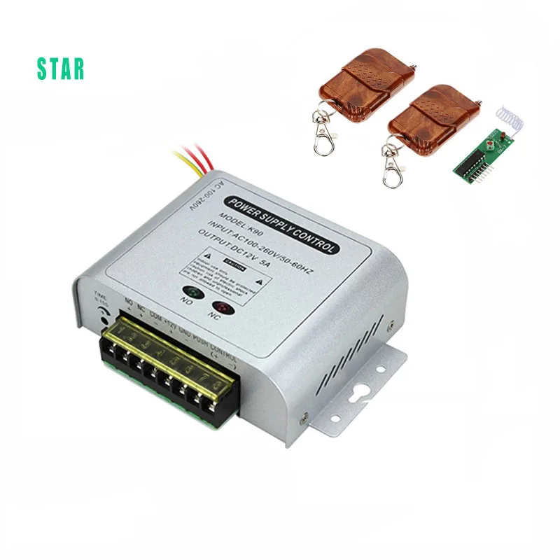 

12V 5A Access Control Power 12VDC 3A Door Access Control System Power Supply With two piece remote controller