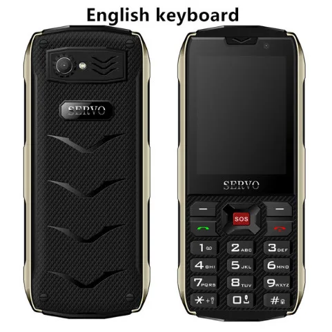 Мобильный телефон SERVO H8, 2,8 дюйма, 4 sim-карты, 4 режима ожидания, Bluetooth, фонарик, GPRS, внешний аккумулятор, телефоны, русская клавиатура, мобильный телефон - Цвет: Black English Button