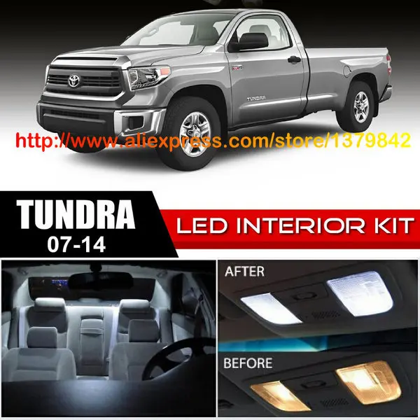 

Free Shipping 14Pcs/Lot 12v Xenon White/Blue Package Kit LED Interior Lights For 07-14 Toyota Tundra