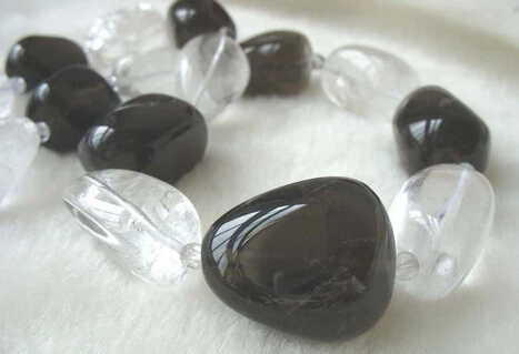 

ddh003804 whte smoky quartz 15-30mm necklace 19
